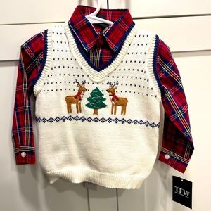 New 24M baby boy Christmas 3 piece outfit